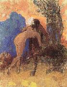 Odilon Redon Struggle Between Woman and a Centaur painting